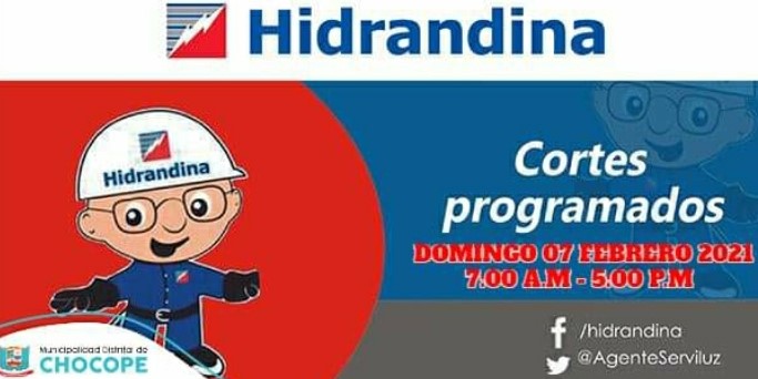HIDRANDINA PROGRAMA CORTE DEL SERVICIO ELECTRICO EN EL VALLE CHICAMA ESTE DOMINGO 07 DE FEBRERO